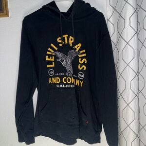 Levi's Black Hoodie with Yellow Graphic